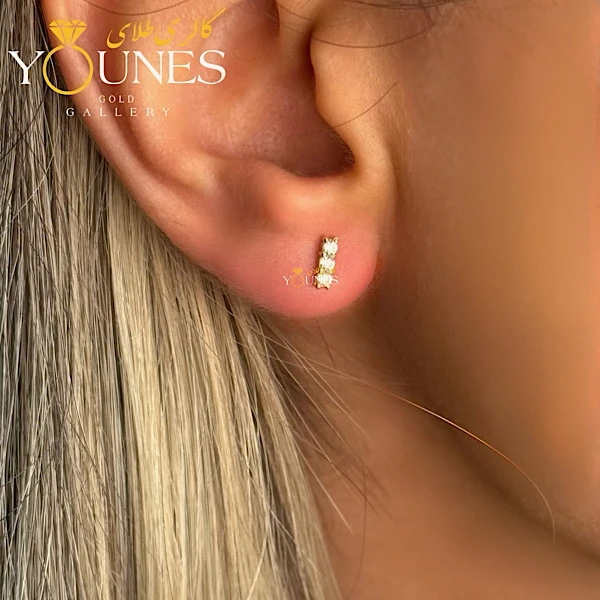 گوشواره طلا خطی کوتاه